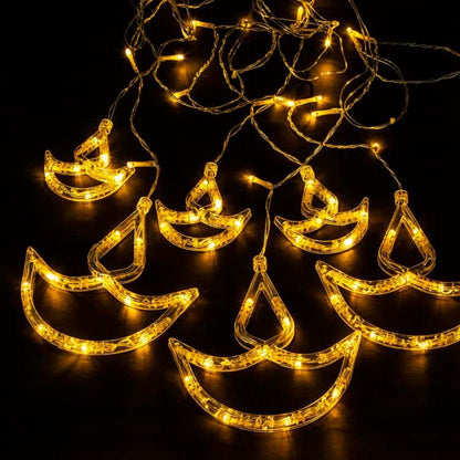 12 Diya 138 LED Curtain String Lights for Decoration